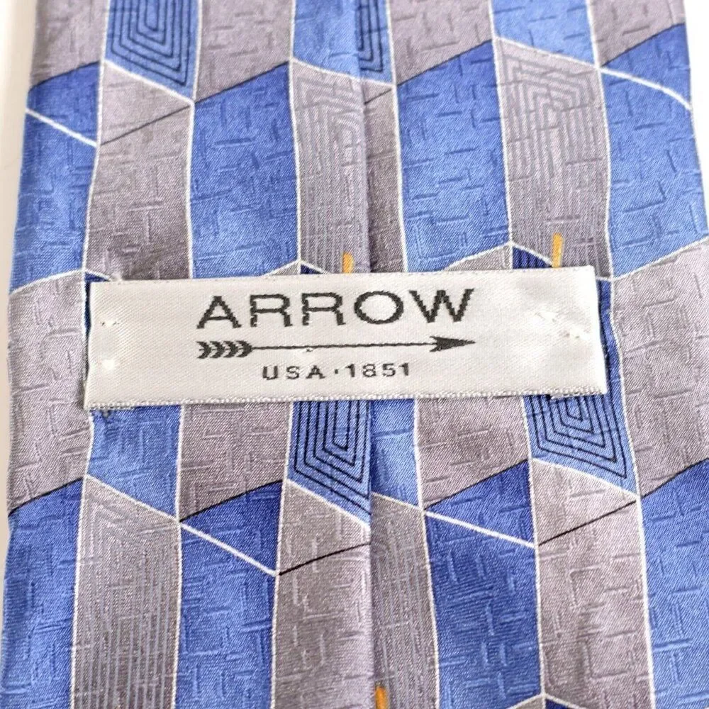 Arrow Jacquard Print‎ Gray Glue Geometric Silk Tie